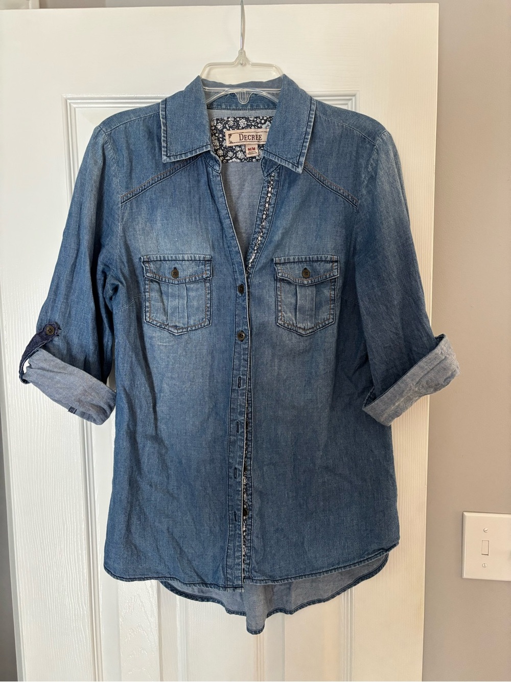 Decree Light Blue Denim Button-Up Shirt